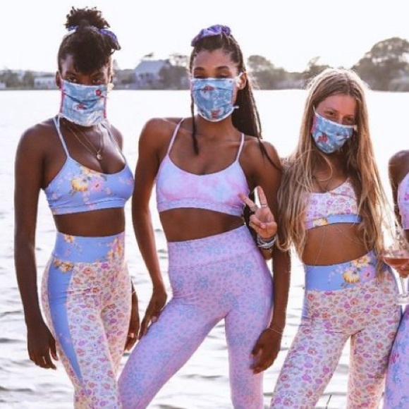 LoveShackFancy x Bandier Strappy Bra in Tie Dye Cotton Candy Rose XS - Picture 6 of 7